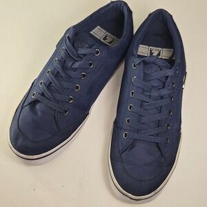 Lugz Mens Size 9‎ Navy Blue Canvas Low Top Sneakers Casual Shoes MCONT 4630